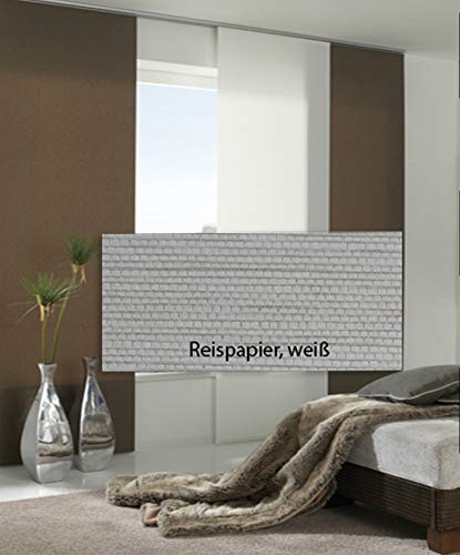 Maron Flächenvorhang Panel 60 x 245 cm Schiebe-Vorhang, Reispapier weiß von Maron
