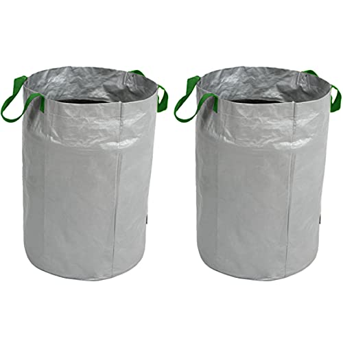 Marooma 2er Pack 26 Gallonen Rasen-Gartensack, wiederverwendbare Hofabfallsäcke Laubsack Gartenabfallsäcke mit Griffen zum Sammeln von Blättern, Schmutz, Unkraut Papier von Marooma