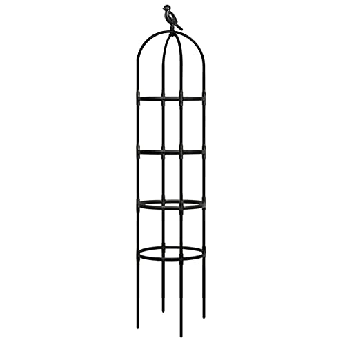 Marooma Rankgitter für den Garten, aus Eisen, Metall, 180 cm, hohe Bögen, Blumenstütze für dekorative vertikale Gartenarbeit für Kletterreben, Schwarz von Marooma