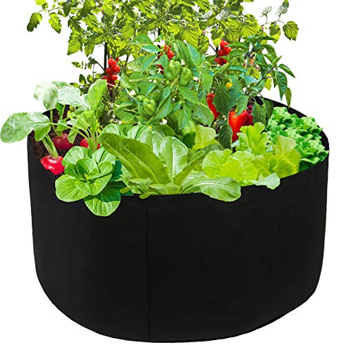 Marooma Stoff-Hochbeet, 450 Liter Garten-Wachstumsbeutel, atmungsaktiver Filz-Pflanzbehälter, erhöhtes Pflanzbeet, runder Übertopf für Pflanzen, Kräuter, Blumen, Gemüse von Marooma