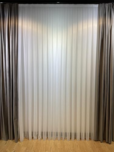 Maroon Nest Gardinenvorhang Gardinen Weiß in Leinenoptik Halbtransparent mit Kräuselband und Bleiband Vorhang für Wohnzimmer Schlafzimmer (H160 x B200 cm (1er Pack)) von Maroon Nest