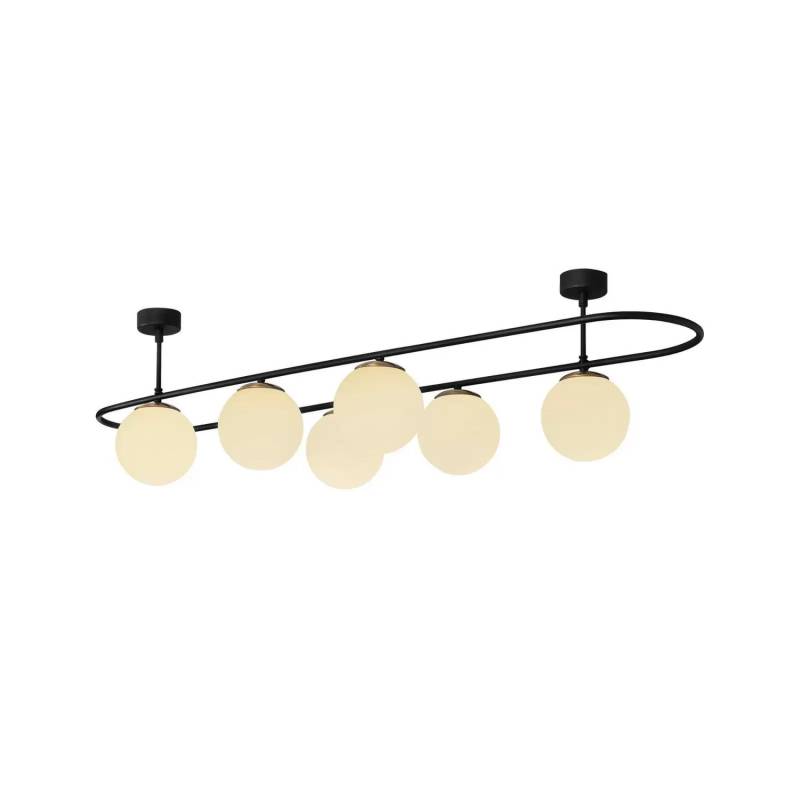 Marosa Deckenleuchte Abaküs 4911 Deckenlampe Lampe Schwarz Opalglas Sechsflammig B-Ware von Marosa