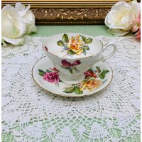 Hammersley Morgan Rose Teetasse Mit Untertasse Aus Den 1930Er Jahren von MarquisTreasures