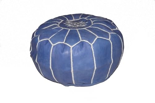 Marrakech Accessoires Pouf Orientalisches Sitzkissen arabisches Bodenkissen aus echtem Leder handgefertigt rund Ø 50 cm von Marrakech Accessoires