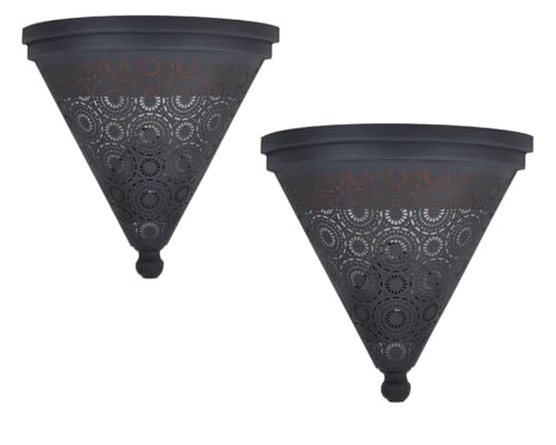 2er Set Marrakesch Orientalische Lampe Wandleuchte aus Metall Wandlampe Leuchte Firas 31cm schwarz als Wanddeko von Marrakesch Orient & Mediterran Interior