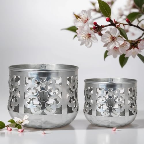 2er Set Orientalisches Windlicht Schwimmlicht orientalisch Afat 13cm Groß Silber | Orientalische Teelichthalter Schwimmschale Silberfarben | Marokkanische Windlichter aus Metall Ramadan Dekoration 2er Set Orientalisches Windlicht Schwimmlicht orientalisch Afat 13cm Groß Silber | Orientalische Teelichthalter Schwimmschale Silberfarben | Marokkanische Windlichter aus Metall Ramadan Dekoration von Marrakesch Orient & Mediterran Interior