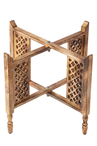 Klapptisch Untergestell Hania Braun 60cm | klappbarer Tablettständer aus massivem Holz | handgefertigtes Untergestell mit Moucharabia Muster | orientalischer Tabletttisch Marrakesch Design Klapptisch Untergestell Hania Braun 60cm | klappbarer Tablettständer aus massivem Holz | handgefertigtes Untergestell mit Moucharabia Muster | orientalischer Tabletttisch Marrakesch Design von Marrakesch Orient & Mediterran Interior