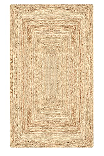 MARRAKESCH Handgewebter Jute Teppich Läufer Nora 140 x 70 cm groß | Outdoor Teppichläufer geflochten für Garten oder Balkon | Indoor als Flurteppich Küchenläufer im Flur Badezimmer oder Küche von Marrakesch Orient & Mediterran Interior