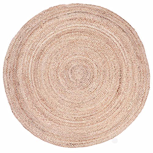 MARRAKESCH Teppich rund 90 cm handgeflochten aus Jute | Boho runder Juteteppich Abril Beige Natur von Marrakesch Orient & Mediterran Interior