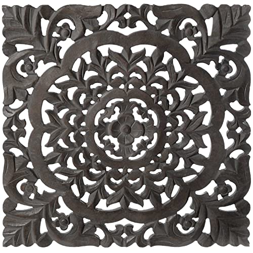 MARRAKESCH Wandbild Wanddeko aus Holz 40cm gross Ornament Ahsoka Grau als Orientalische Dekoration von Marrakesch Orient & Mediterran Interior