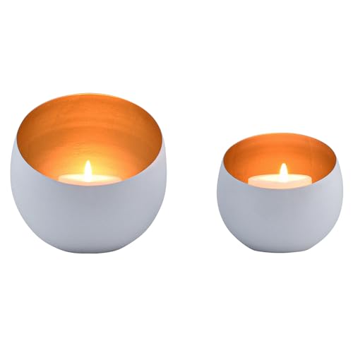 Marrakesch 2er Set Boho Deko Aesthetic Teelichthalter aus Metall 12 cm groß | Windlicht Juju als Garten Wohnzimmer Tisch Deko | Exquisite Gold Weisse Windlichter Kerzenhalter für Teelichter Kerzen Marrakesch 2er Set Boho Deko Aesthetic Teelichthalter aus Metall 12 cm groß | Windlicht Juju als Garten Wohnzimmer Tisch Deko | Exquisite Gold Weisse Windlichter Kerzenhalter für Teelichter Kerzen von Marrakesch Orient & Mediterran Interior