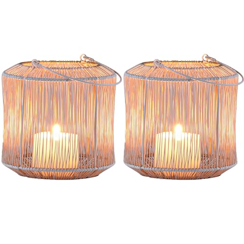 Marrakesch 2er Set Boho Deko Aesthetic Windlichter Metall Draht 14 cm groß Weiss Gold | Windlicht Teelichthalter Stello als Gartendeko & Wohnzimmer Tisch Deko | Exquisite Kerzenständer für Kerzen Marrakesch 2er Set Boho Deko Aesthetic Windlichter Metall Draht 14 cm groß Weiss Gold | Windlicht Teelichthalter Stello als Gartendeko & Wohnzimmer Tisch Deko | Exquisite Kerzenständer für Kerzen von Marrakesch Orient & Mediterran Interior