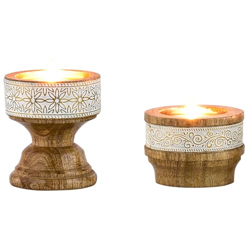 Marrakesch 2er Set Boho Deko Teelichthalter Kerzenständer Hamida Hannan aus Holz und Metall | Vintage Orientalische Kerzenhalter als Wohnzimmer Tischdeko oder Schlafzimmer Zimmer Frühlingsdeko Marrakesch 2er Set Boho Deko Teelichthalter Kerzenständer Hamida Hannan aus Holz und Metall | Vintage Orientalische Kerzenhalter als Wohnzimmer Tischdeko oder Schlafzimmer Zimmer Frühlingsdeko von Marrakesch Orient & Mediterran Interior