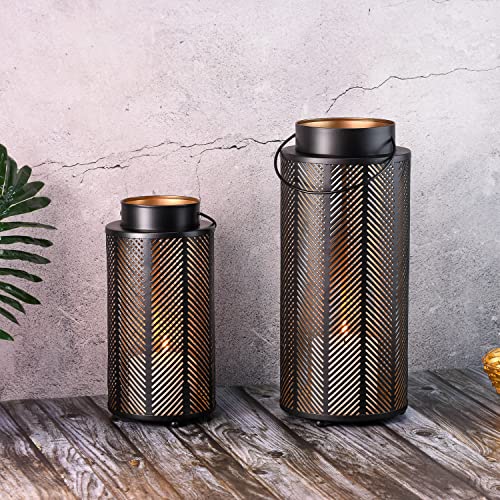 Marrakesch 2er Set Gartenwindlicht Windlicht 33 cm und 25 cm | Windlichter für Draußen Arvid groß modern als Gartendeko von Marrakesch Orient & Mediterran Interior