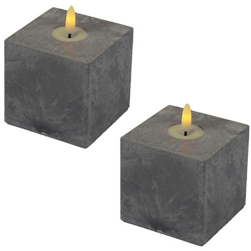 Marrakesch 2er Set Industrial Deko LED Kerze Stumpenkerze in Zement Design Quadratisch 11cm Outdoor Flackernde Led Kerzen Batteriebetrieben mit Timerfunktion für Kerzenständer Baddeko & Weihnachtsdeko Marrakesch 2er Set Industrial Deko LED Kerze Stumpenkerze in Zement Design Quadratisch 11cm Outdoor Flackernde Led Kerzen Batteriebetrieben mit Timerfunktion für Kerzenständer Baddeko & Weihnachtsdeko von Marrakesch Orient & Mediterran Interior