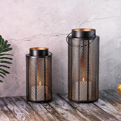 Marrakesch 2er Set LED Laterne Windlicht 33 cm und 25 cm | Laternen mit LED-Kerze Batterie betrieben und mit Timer Funktion | Gartenlaterne für Draußen Arvid modern als Gartendeko Marrakesch 2er Set LED Laterne Windlicht 33 cm und 25 cm | Laternen mit LED-Kerze Batterie betrieben und mit Timer Funktion | Gartenlaterne für Draußen Arvid modern als Gartendeko von Marrakesch Orient & Mediterran Interior