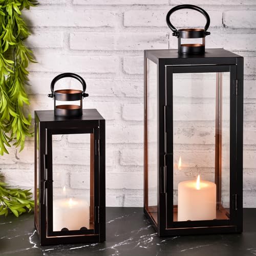2er Set LED Moderne Laterne Gartenlaterne Deko Modern Marra Schwarz von Marrakesch Orient & Mediterran Interior