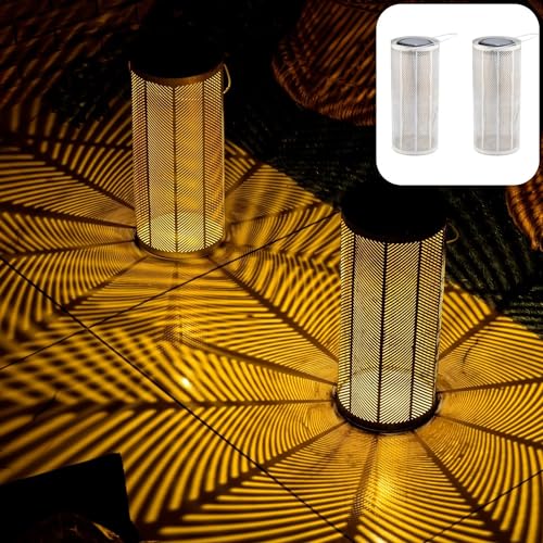 Marrakesch 2er Set Solarlaternen Solarlampen für außen mit Henkel aus Metall 30cm Groß | Boho Deko Outdoor Solar LED Laterne Wetterfest Bamba Weiss IP65 Wasserdicht als Gartendeko im Garten Marrakesch 2er Set Solarlaternen Solarlampen für außen mit Henkel aus Metall 30cm Groß | Boho Deko Outdoor Solar LED Laterne Wetterfest Bamba Weiss IP65 Wasserdicht als Gartendeko im Garten von Marrakesch Orient & Mediterran Interior