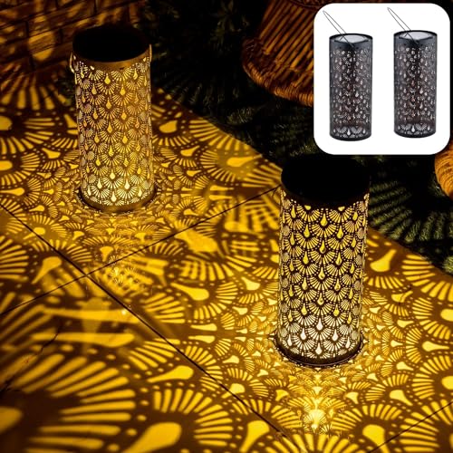 Marrakesch 2er Set Solarlaternen Solarlampen für außen mit Henkel aus Metall 30cm Groß | Orientalische Deko Outdoor Solar LED Laterne Wetterfest Fava Schwarz IP65 Wasserdicht als Gartendeko im Garten Marrakesch 2er Set Solarlaternen Solarlampen für außen mit Henkel aus Metall 30cm Groß | Orientalische Deko Outdoor Solar LED Laterne Wetterfest Fava Schwarz IP65 Wasserdicht als Gartendeko im Garten von Marrakesch Orient & Mediterran Interior