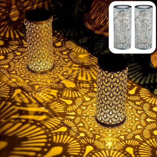 Marrakesch 2er Set Solarlaternen Solarlampen für außen mit Henkel aus Metall 30cm Groß | Vintage Deko Outdoor Solar LED Laterne Wetterfest Fava Grün IP65 Wasserdicht als Gartendeko im Garten Marrakesch 2er Set Solarlaternen Solarlampen für außen mit Henkel aus Metall 30cm Groß | Vintage Deko Outdoor Solar LED Laterne Wetterfest Fava Grün IP65 Wasserdicht als Gartendeko im Garten von Marrakesch Orient & Mediterran Interior