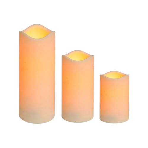 Marrakesch 3er Set LED Kerzen Stumpenkerzen in Creme weiss ⌀ 7,5cm in 3 Größen | Outdoor Flackernde Led Kerze Batteriebetrieben mit Timerfunktion für Adventskranz Kerzenständer & Weihnachtsdeko Marrakesch 3er Set LED Kerzen Stumpenkerzen in Creme weiss ⌀ 7,5cm in 3 Größen | Outdoor Flackernde Led Kerze Batteriebetrieben mit Timerfunktion für Adventskranz Kerzenständer & Weihnachtsdeko von Marrakesch Orient & Mediterran Interior