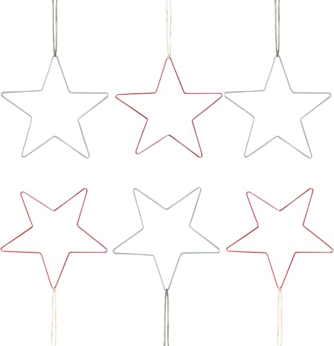 Marrakesch 6er Set Weihnachtsdeko Wanddeko Stern aus Metall 20cm Gross – Hängedeko Tohima EIN Hauch von Festlichkeit für Ihr Zuhause von Marrakesch Orient & Mediterran Interior