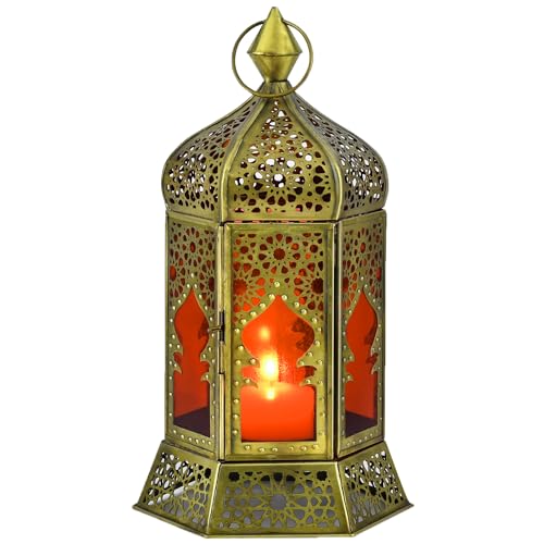Marrakesch Boho Deko Teelichthalter Windlicht aus Metall & Glas Labib rot 30cm | Orientalische Kerzenhalter Laterne als Marokkanische Balkon Garten oder Wohnzimmer Deko | Gartendeko für draußen Marrakesch Boho Deko Teelichthalter Windlicht aus Metall & Glas Labib rot 30cm | Orientalische Kerzenhalter Laterne als Marokkanische Balkon Garten oder Wohnzimmer Deko | Gartendeko für draußen von Marrakesch Orient & Mediterran Interior