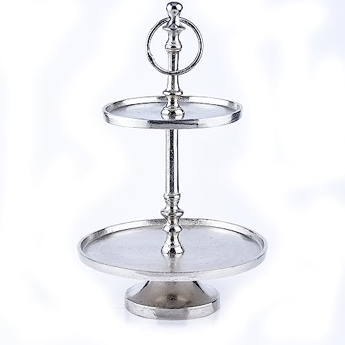 2 Etagen Etagere Servierständer Aluminium Annika Rund 34cm von Marrakesch Orient & Mediterran Interior