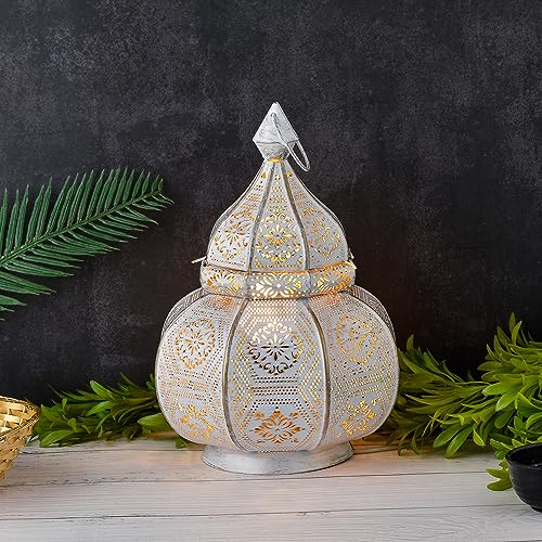 Marrakesch Orient & Mediterran Interior Orientalische Laterne Lampe Nachttischlampe Mahana Weiss von Marrakesch Orient & Mediterran Interior
