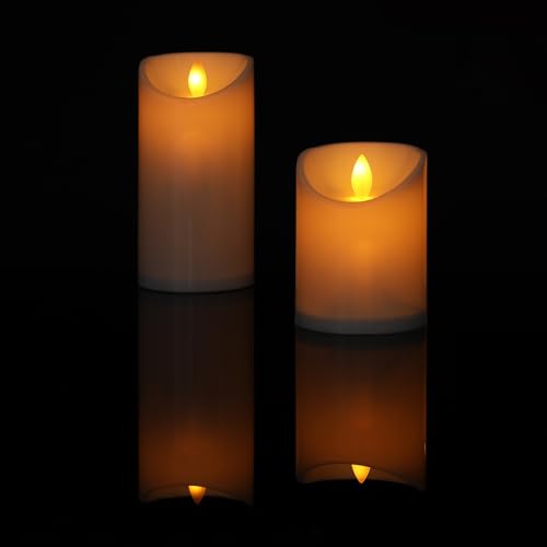 Marrakesch Orient & Mediterran Interior 2er Set LED Kerze aus Echtwachs mit Timer 10cm und 15cm gross | Kerzen mit Flackerndes warmweißes Licht und 3D Flamme Marrakesch Orient & Mediterran Interior 2er Set LED Kerze aus Echtwachs mit Timer 10cm und 15cm gross | Kerzen mit Flackerndes warmweißes Licht und 3D Flamme von Marrakesch Orient & Mediterran Interior