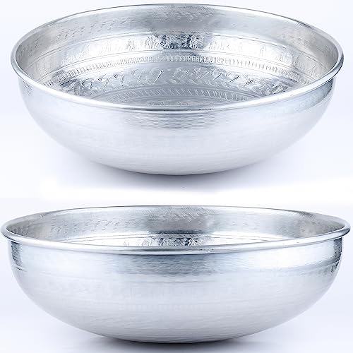 Marrakesch Orient & Mediterran Interior 2er Set Orientalische Obstschale Dekoschale (2er Set Orientalische Obstschale Dekoschale Deko Mumbai Silber 33cm) von Marrakesch Orient & Mediterran Interior