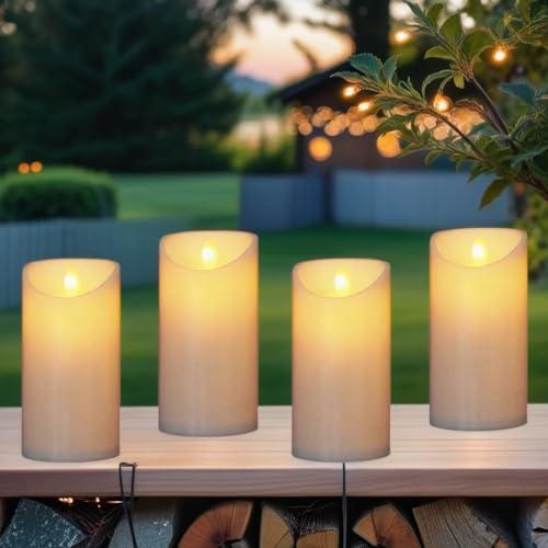 Marrakesch Orient & Mediterran Interior 4er Set LED Kerze aus Echtwachs mit Timer 15cm gross| Kerzen mit Flackerndes warmweißes Licht und 3D Flamme Marrakesch Orient & Mediterran Interior 4er Set LED Kerze aus Echtwachs mit Timer 15cm gross| Kerzen mit Flackerndes warmweißes Licht und 3D Flamme von Marrakesch Orient & Mediterran Interior