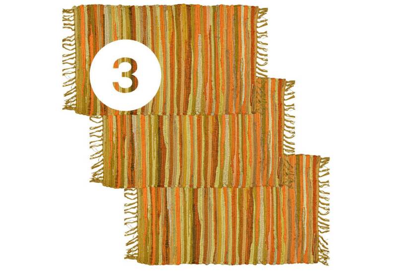 Marrakesch Orient & Mediterran Interior Badematte 3er Set Callum Gelb Teppich 90×50cm, Boho-Vorleger aus Baumwolle Marrakesch Orient & Mediterran Interior Badematte 3er Set Callum Gelb Teppich 90×50cm, Boho-Vorleger aus Baumwolle von Marrakesch Orient & Mediterran Interior