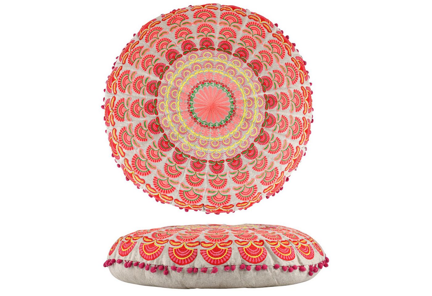 Marrakesch Orient & Mediterran Interior Bodenkissen Bodenkissen Garet Orange rund 60x15 cm, Baumwolle bestickt Marrakesch Orient & Mediterran Interior Bodenkissen Bodenkissen Garet Orange rund 60x15 cm, Baumwolle bestickt von Marrakesch Orient & Mediterran Interior