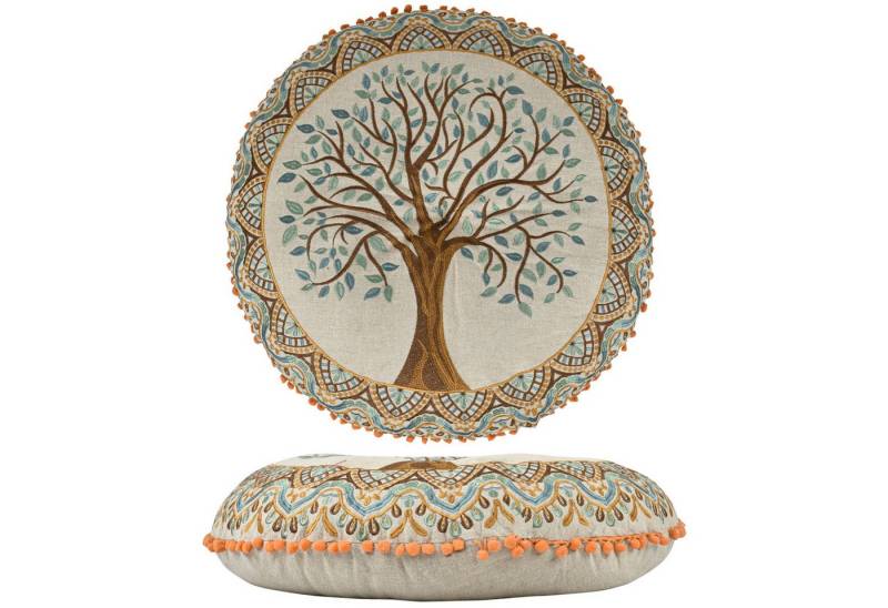 Marrakesch Orient & Mediterran Interior Bodenkissen Bodenkissen Guansha rund 60x15cm, Baumwolle bestickt Baum des Lebens Marrakesch Orient & Mediterran Interior Bodenkissen Bodenkissen Guansha rund 60x15cm, Baumwolle bestickt Baum des Lebens von Marrakesch Orient & Mediterran Interior