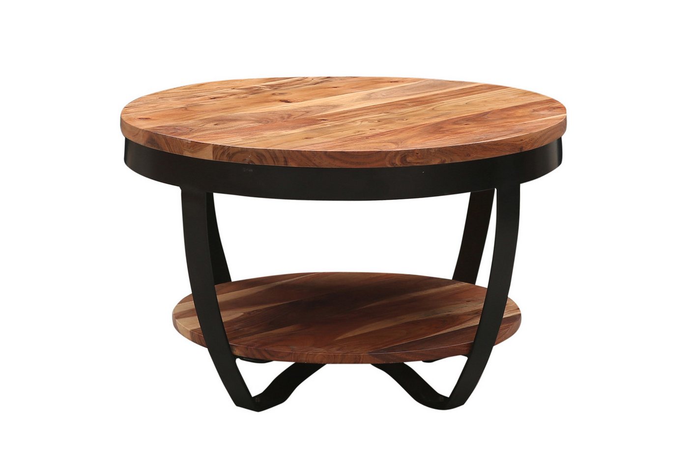 Marrakesch Orient & Mediterran Interior Couchtisch Couchtisch Abdiel Ø 70 cm aus Massivholz & Metall im Industrial Stil (1-St) von Marrakesch Orient & Mediterran Interior