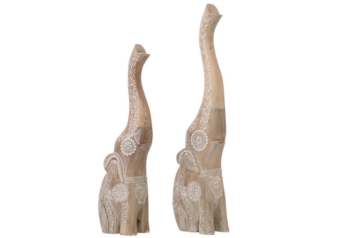 Marrakesch Orient & Mediterran Interior Dekofigur Handgeschnitzter Elefant Dekoaufsteller aus Holz Ganesha Figure Deko (2 St) von Marrakesch Orient & Mediterran Interior