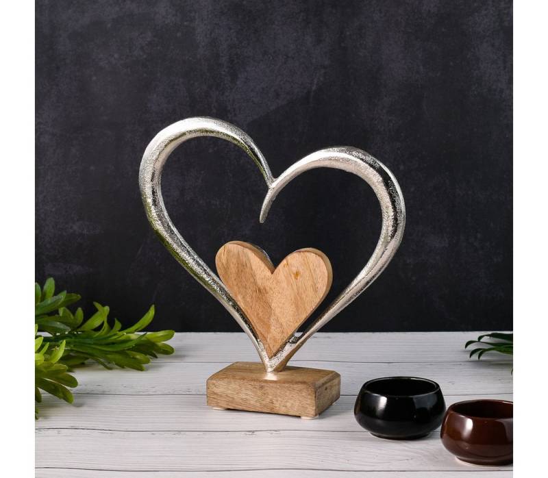 Marrakesch Orient & Mediterran Interior Dekoobjekt Dekofigur Herz Amour -3- Holz Aluminium Handarbeit H 20cm, Handarbeit Marrakesch Orient & Mediterran Interior Dekoobjekt Dekofigur Herz Amour -3- Holz Aluminium Handarbeit H 20cm, Handarbeit von Marrakesch Orient & Mediterran Interior