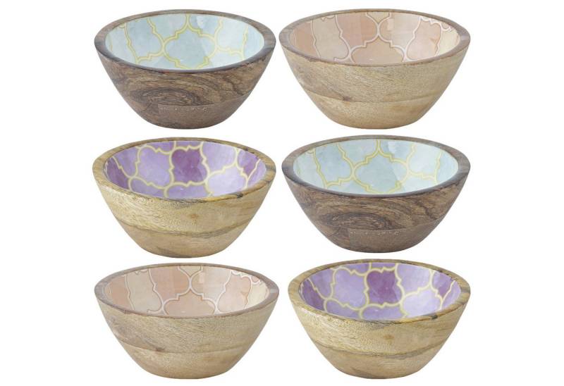 Marrakesch Orient & Mediterran Interior Dekotablett 6er Set Schale Schmuckschale Schlüsselschale Kesse (6 St), handgefertigt von Marrakesch Orient & Mediterran Interior