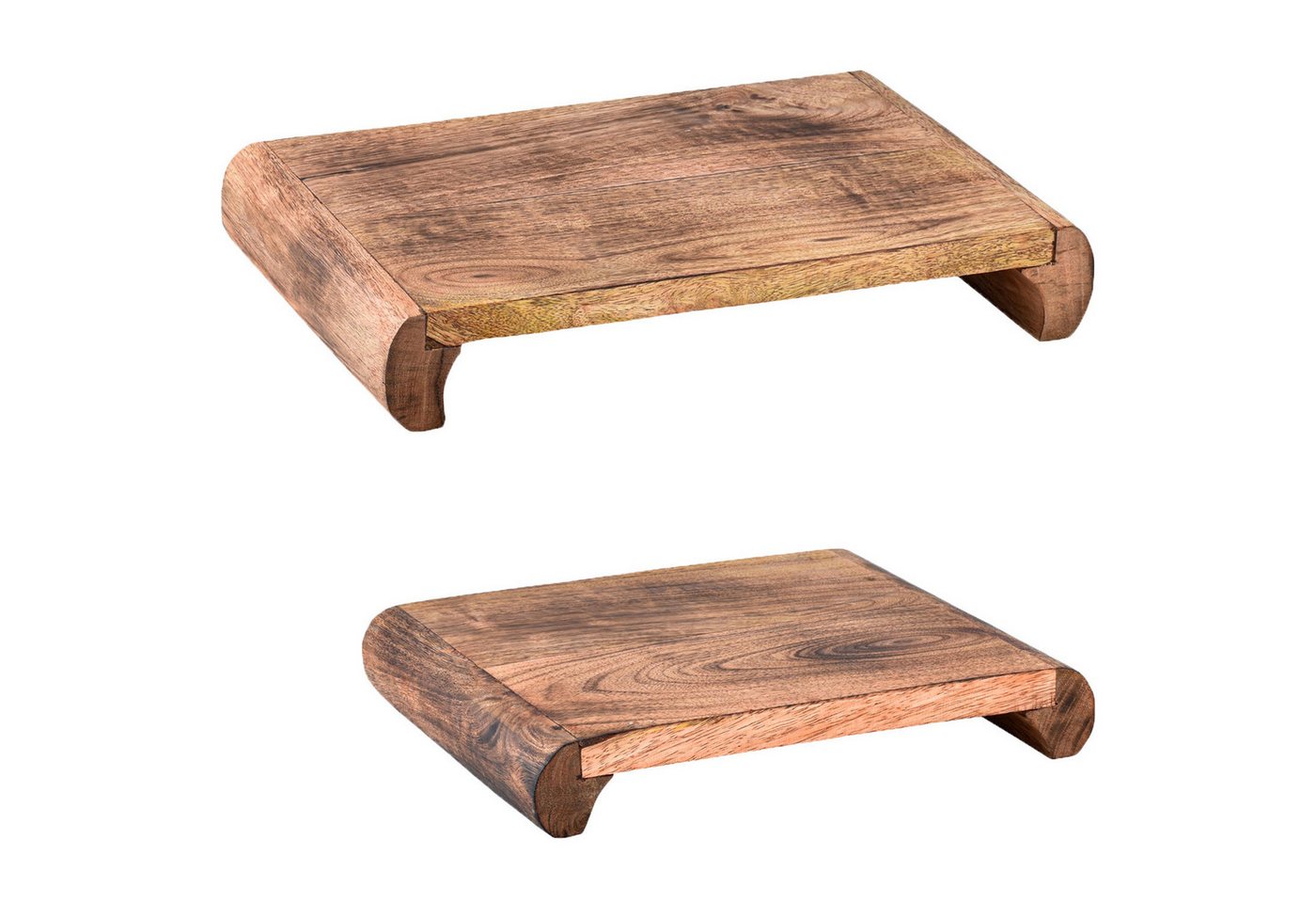 Marrakesch Orient & Mediterran Interior Dekotablett 2er Set Japan Deko Holz Tablett Serviertablett Kerzentablett Arrasi, Handarbeit von Marrakesch Orient & Mediterran Interior