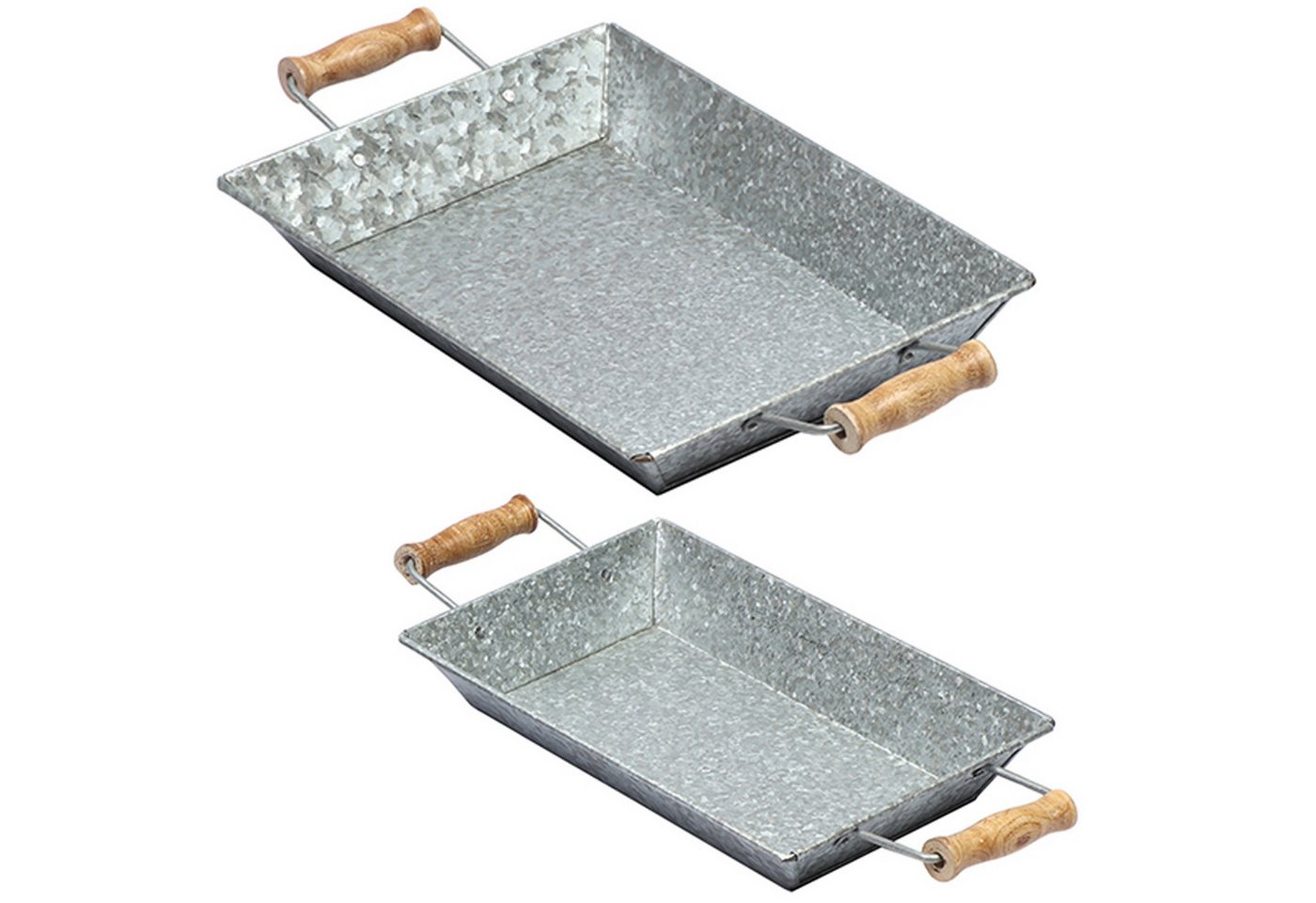 Marrakesch Orient & Mediterran Interior Dekotablett 2er Set Vintage Tablett aus Metall 42 cm & 38 cm Groß Torgo (2 St), Handarbeit von Marrakesch Orient & Mediterran Interior