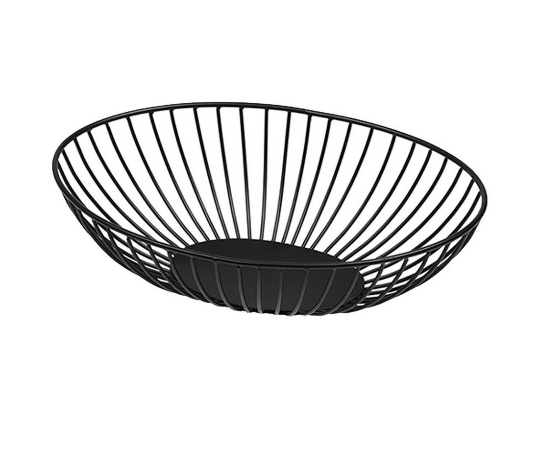 Marrakesch Orient & Mediterran Interior Dekotablett Skandinavische Obstschale Obstkorb Abisko Oval Schwarz (1 St), Handarbeit von Marrakesch Orient & Mediterran Interior