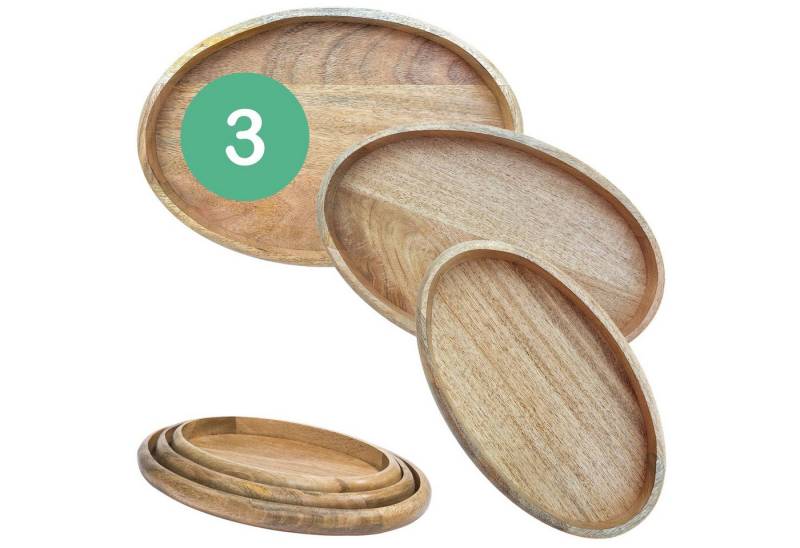 Marrakesch Orient & Mediterran Interior Dekotablett Tablett Cagdas 3er Set oval, Mangoholz Servier- & Dekotabletts, Handarbeit Marrakesch Orient & Mediterran Interior Dekotablett Tablett Cagdas 3er Set oval, Mangoholz Servier- & Dekotabletts, Handarbeit von Marrakesch Orient & Mediterran Interior