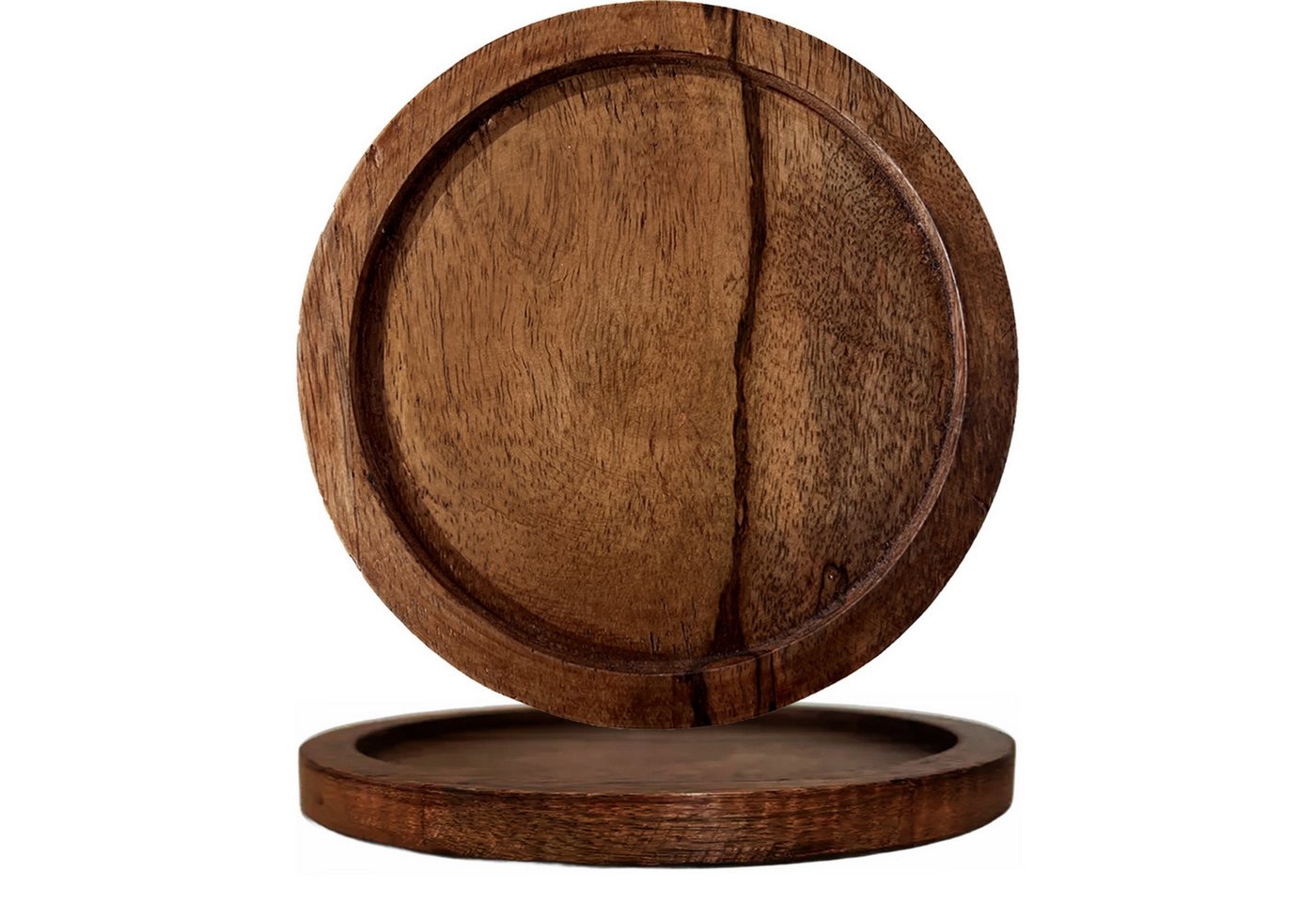 Marrakesch Orient & Mediterran Interior Dekotablett Vintage Blumentopf Untersetzer Tablett aus Holz Mandy (1 St), Ø = 15cm und 2cm Hoch von Marrakesch Orient & Mediterran Interior