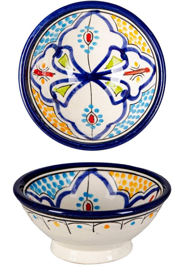 Marrakesch Orient & Mediterran Interior Dipschale Orientalische Keramikschale Schale Rund Danyan Ø 13cm Groß, Handarbeit von Marrakesch Orient & Mediterran Interior