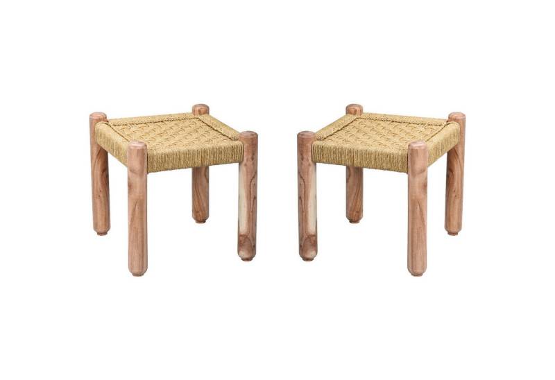 Marrakesch Orient & Mediterran Interior Gartenbank 2er Set Boho Style Hocker Sitzkocker Josue 36cm (2-St), Handarbeit von Marrakesch Orient & Mediterran Interior