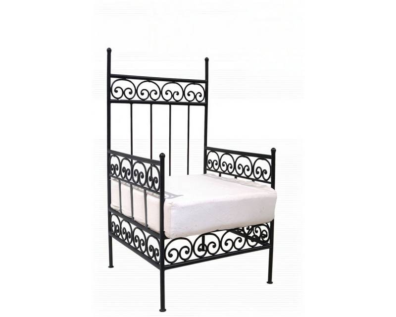 Marrakesch Orient & Mediterran Interior Gartensessel Orientalischer Eisensessel Bilbao - Weiß von Marrakesch Orient & Mediterran Interior