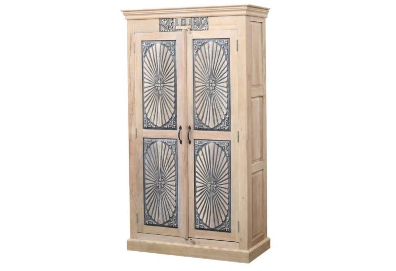 Marrakesch Orient & Mediterran Interior Highboard Abeni Kleiderschrank – Teakholz massiv 190 cm, mit Verzierungen von Marrakesch Orient & Mediterran Interior