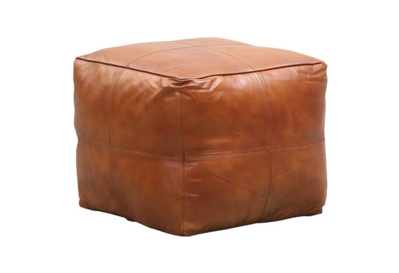Marrakesch Orient & Mediterran Interior Hocker Vintage Pouf Sitzkissen Hocker aus Leder Fjord (1 St), Handarbeit von Marrakesch Orient & Mediterran Interior