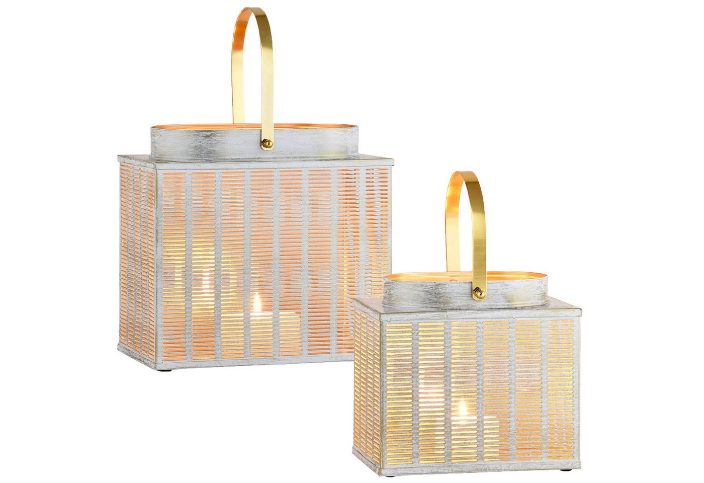 Marrakesch Orient & Mediterran Interior Teelichthalter 2er Set Boho Deko Windlichter Laterne Gartenlaterne Teelichthalter (1 St., 2er Set), Handarbeit von Marrakesch Orient & Mediterran Interior